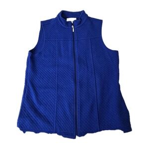 Breckenridge Women's Vest Size Medium Full Zip Blue Pockets Lightweight
